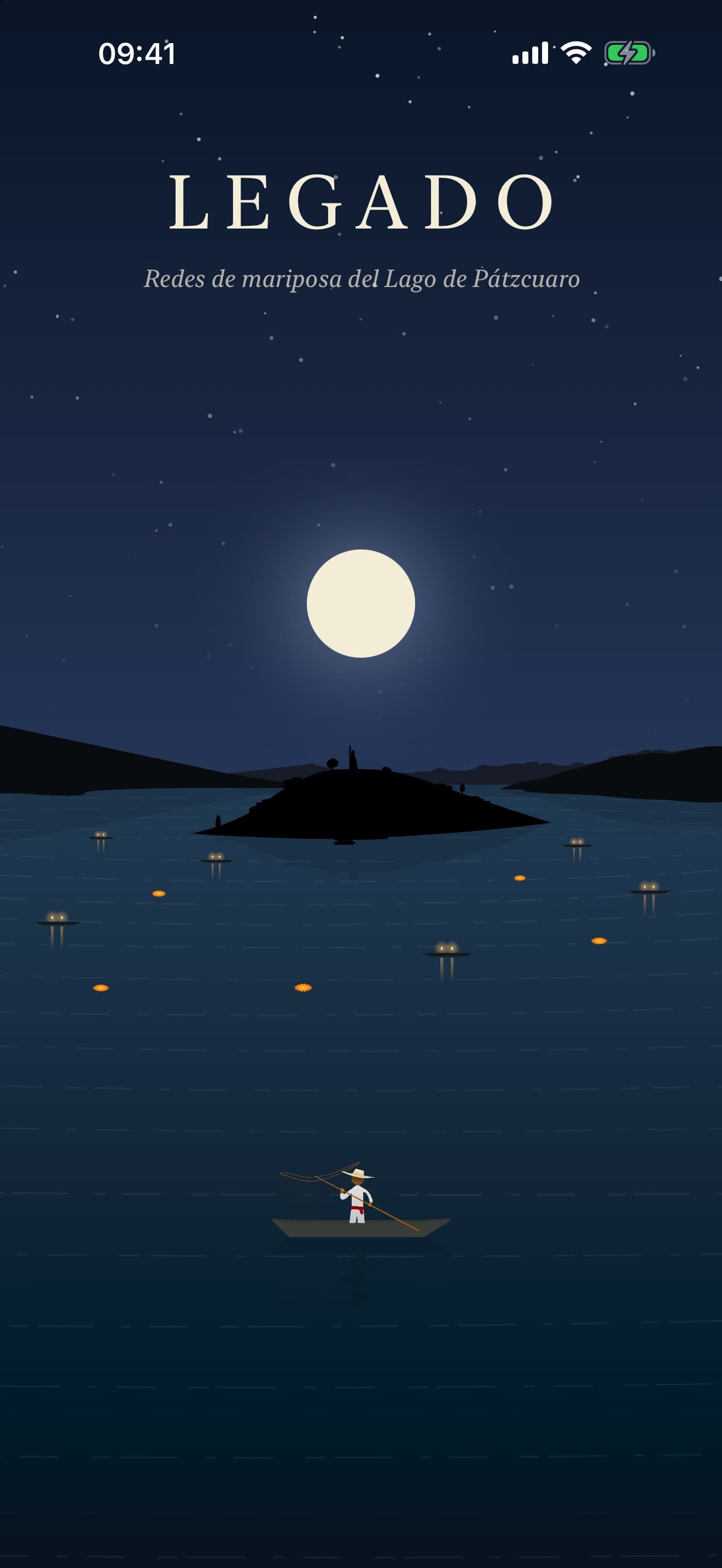 Pantalla de inicio de noche
