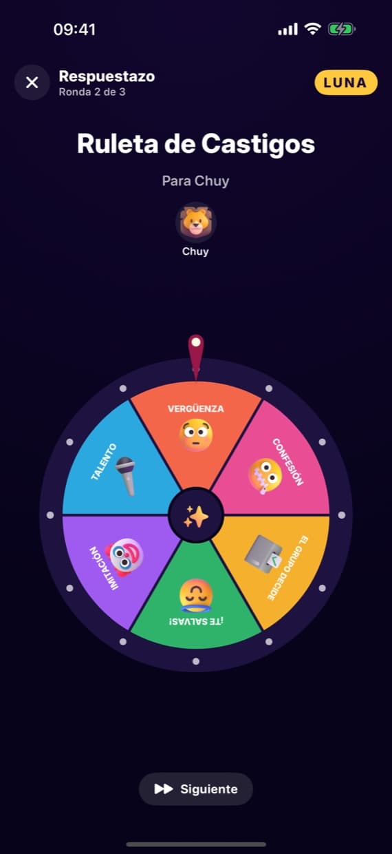 La Ruleta de Castigos para el último lugar