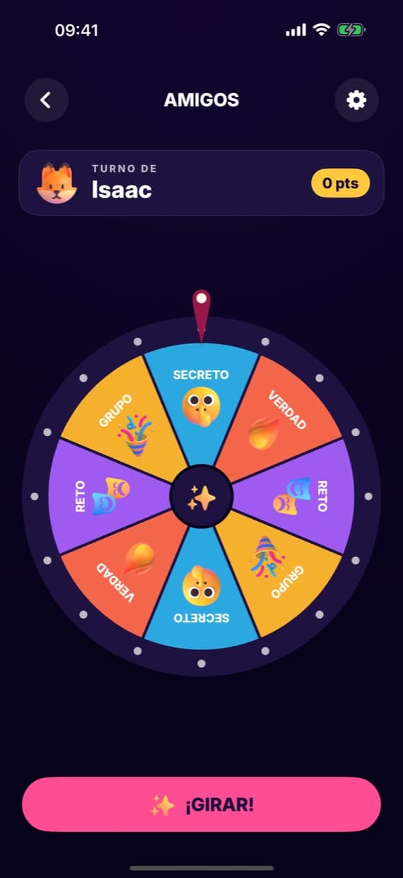 Verdad o Reto clásico con la ruleta