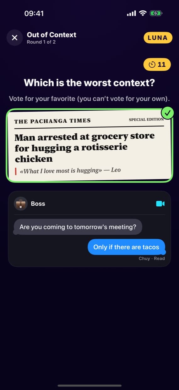 Out of Context: voting for the worst context