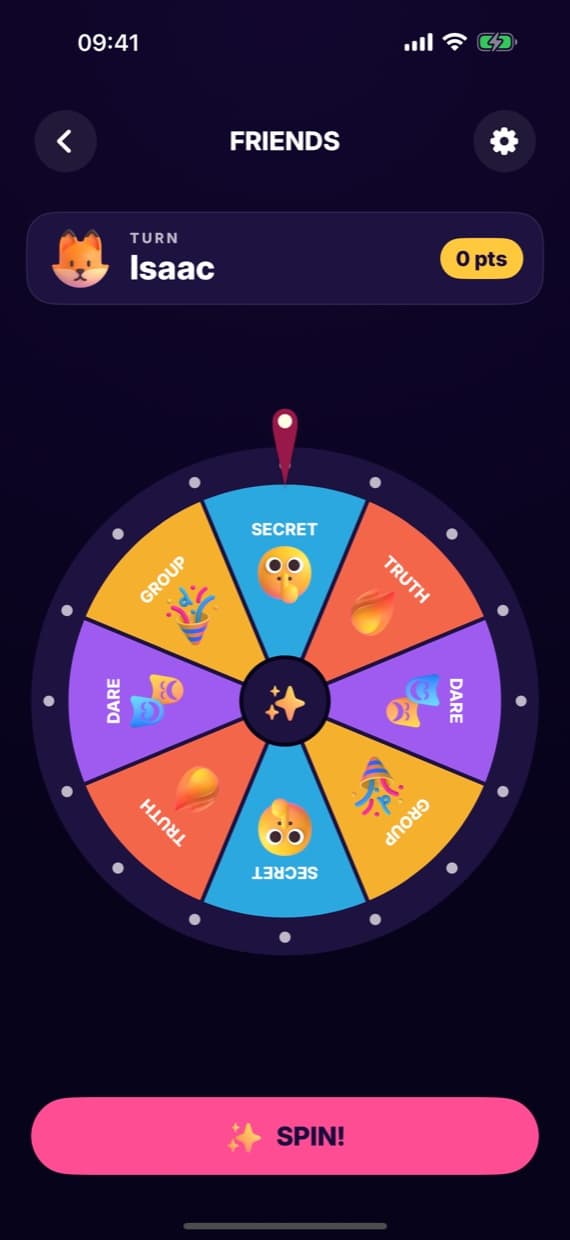 Classic Truth or Dare with the wheel
